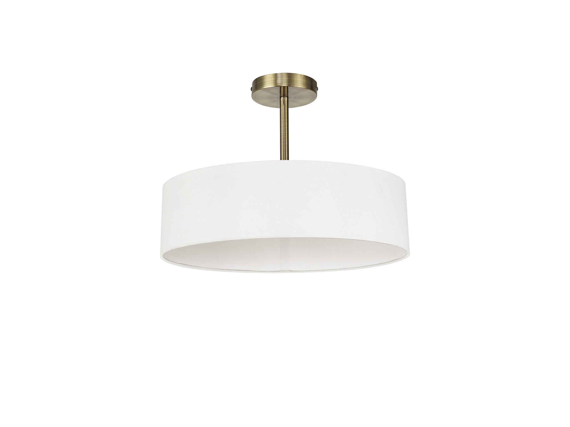 Baymont 45cm Semi Flush 5 Light Antique Brass, White DK0745  Deco Baymont